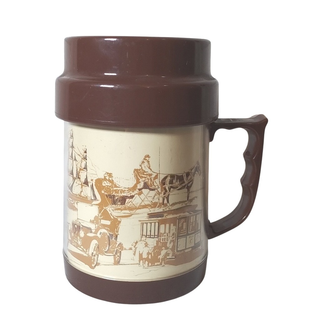 Easy Rider Non-Spill Travel Mug Unisex OS Brown Vintage Transportation No 480